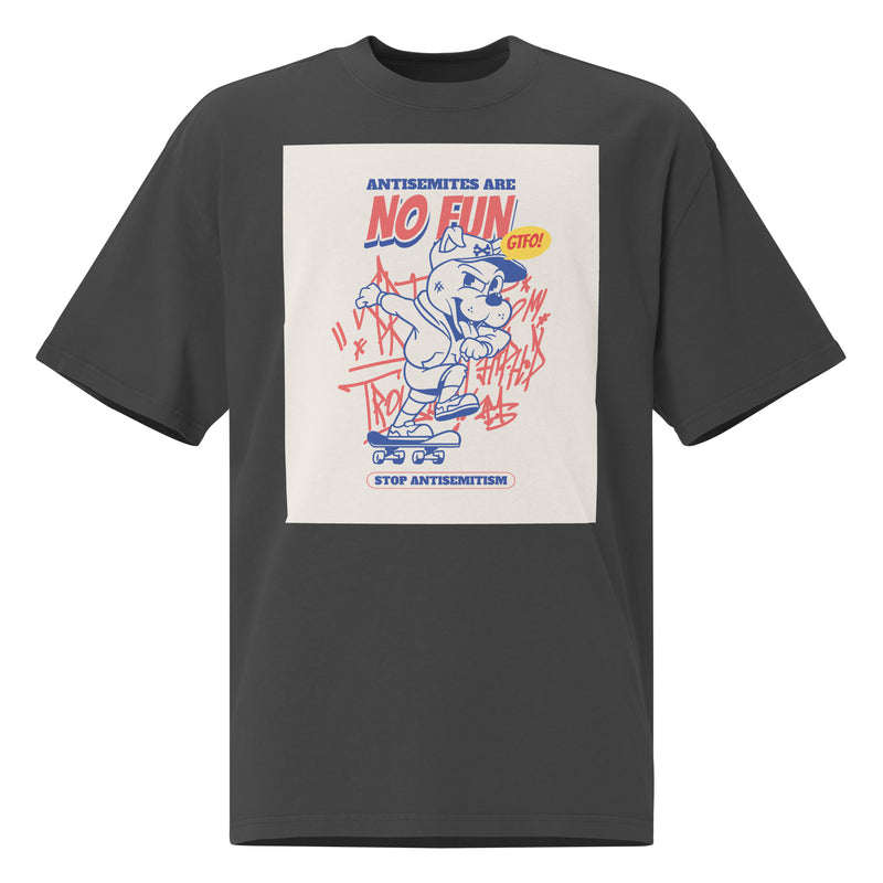 Streetart Graffiti Cartoon | Antisemitism | Unisex Oversized Faded T-Shirt