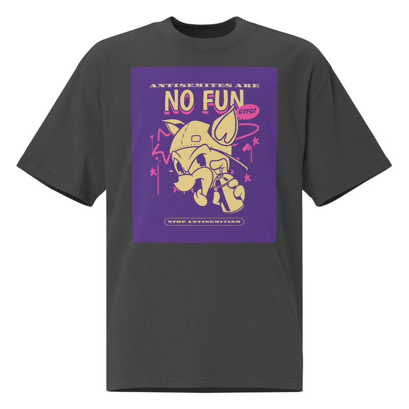 Streetart Graffiti Cartoon | Antisemitism | Unisex Oversized Faded T-Shirt