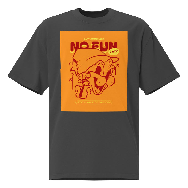 Streetart Graffiti Cartoon | Antisemitism | Unisex Oversized Faded T-Shirt