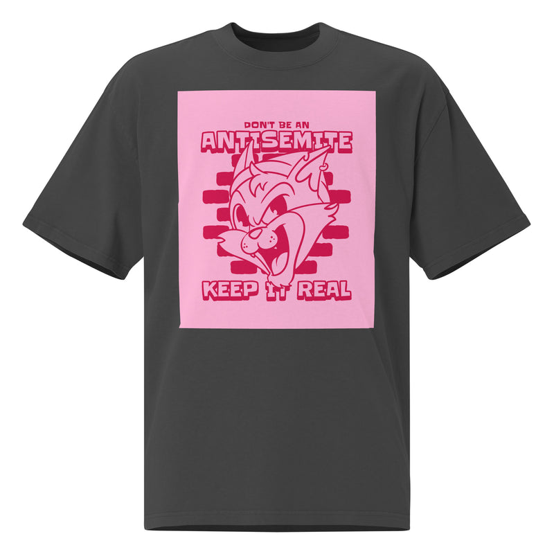 Streetart Graffiti Cartoon | Antisemitism | Unisex Oversized Faded T-Shirt