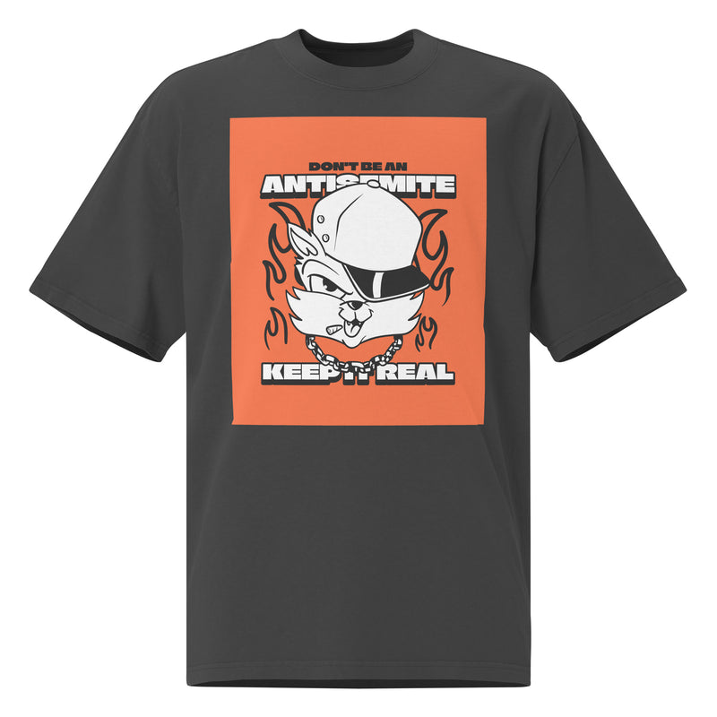 Streetart Graffiti Cartoon | Antisemitism | Unisex Oversized Faded T-Shirt