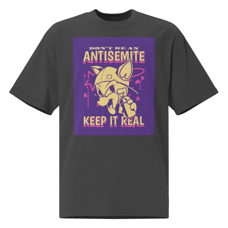 Streetart Graffiti Cartoon | Antisemitism | Unisex Oversized Faded T-Shirt