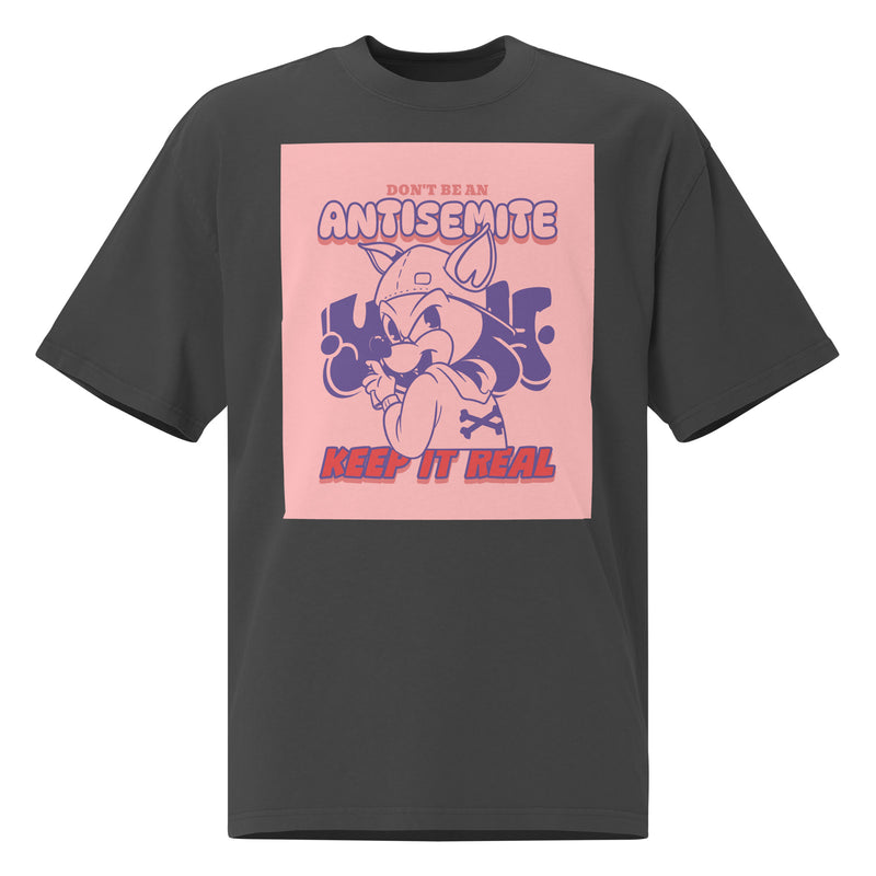 Streetart Graffiti Cartoon | Antisemitism | Unisex Oversized Faded T-Shirt