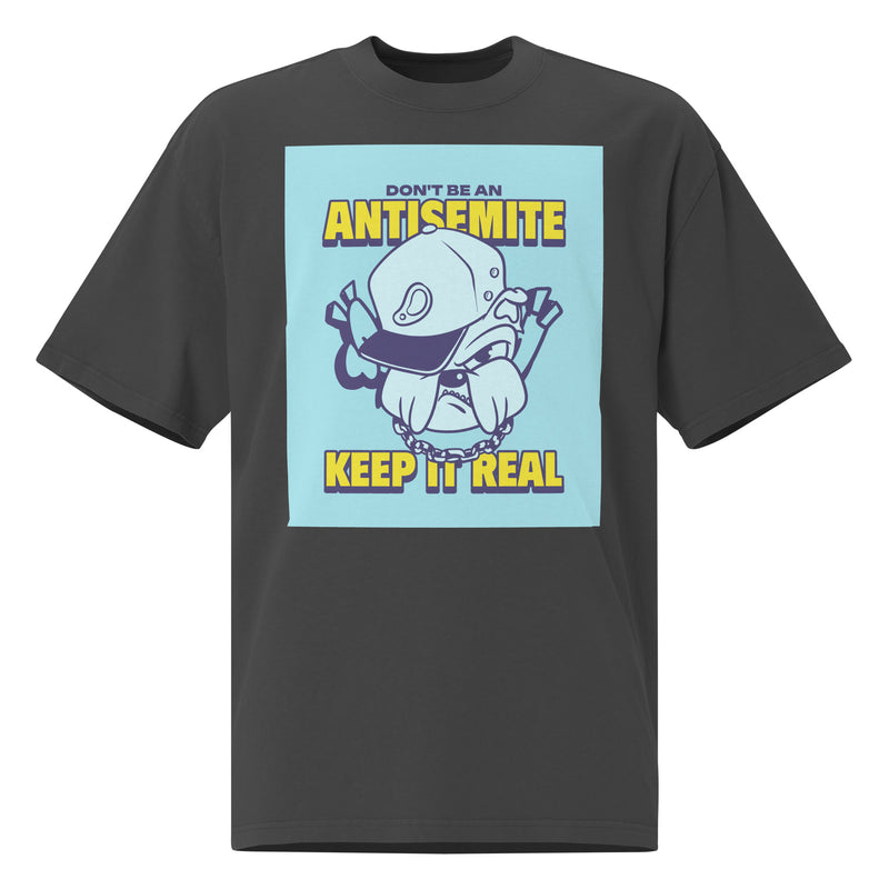 Streetart Graffiti Cartoon | Antisemitism | Unisex Oversized Faded T-Shirt