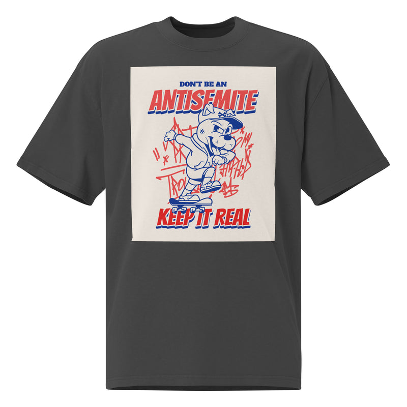 Streetart Graffiti Cartoon | Antisemitism | Unisex Oversized Faded T-Shirt