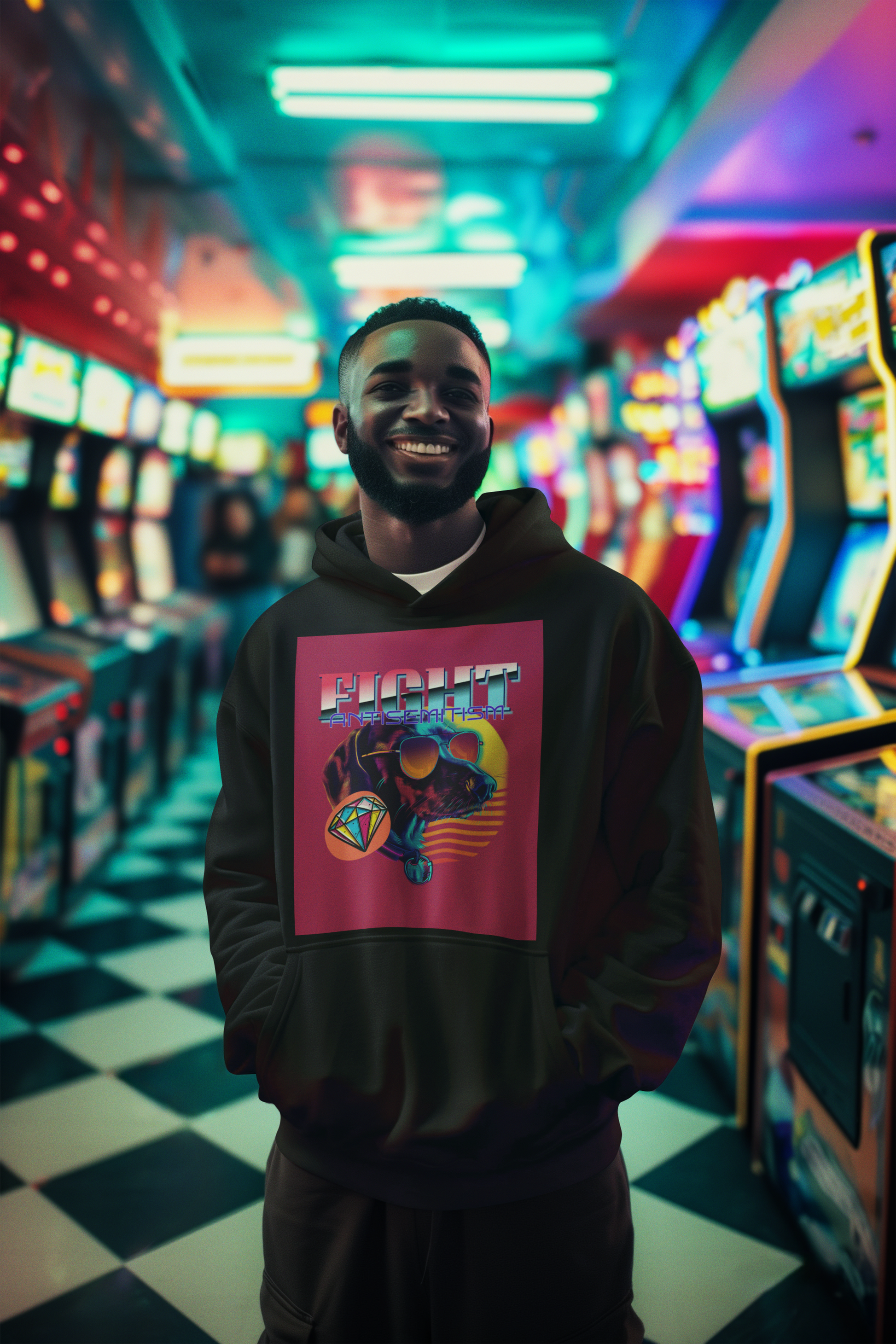 Retro Neon Animal | Unisex Hoodie