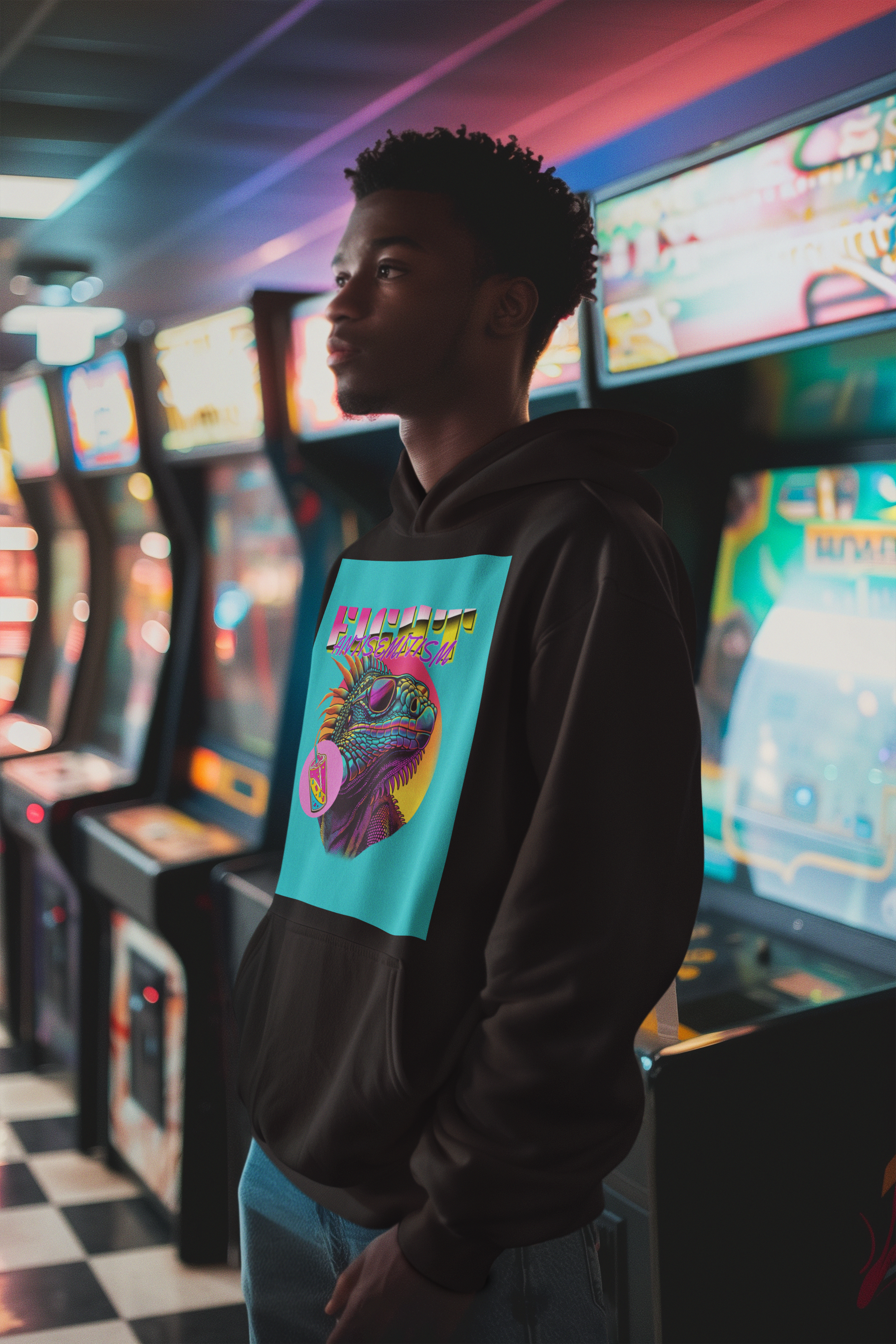 Retro Neon Animal | Unisex Hoodie Jouparty