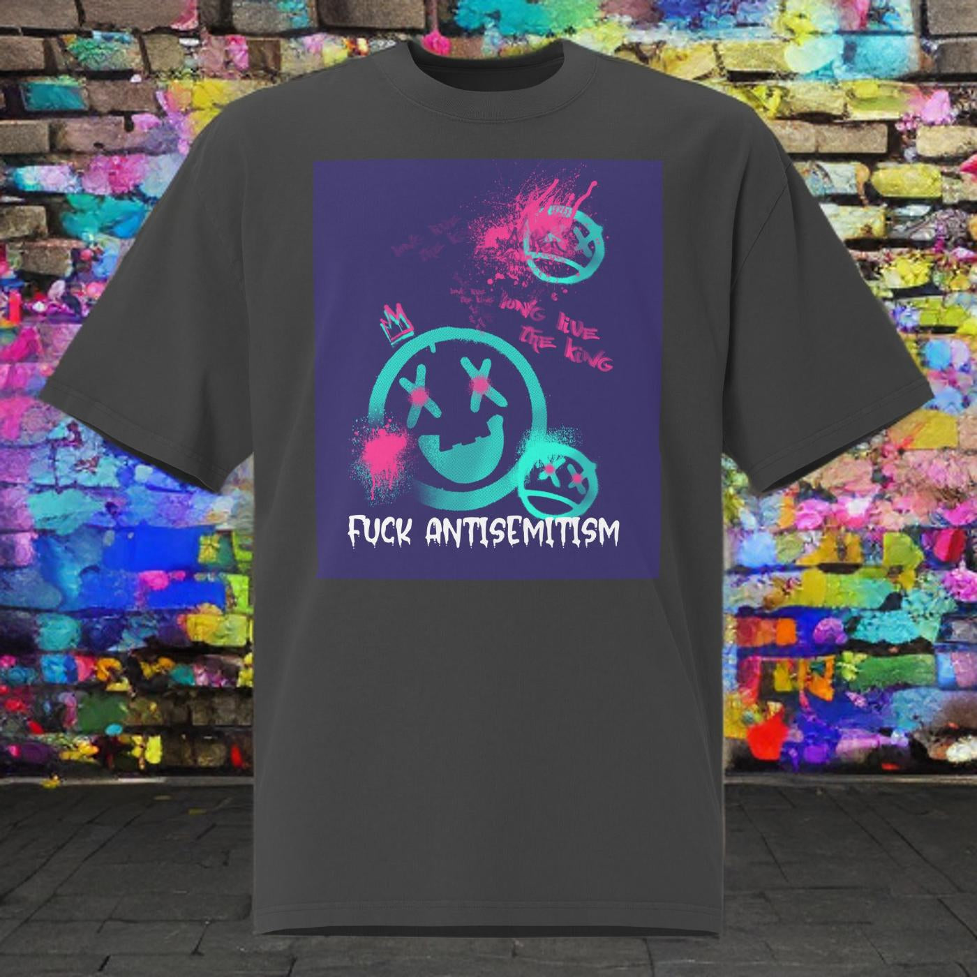 Fuck Antisemitism Graffiti | No Antisemitism | Unisex Oversized Faded T-Shirt
