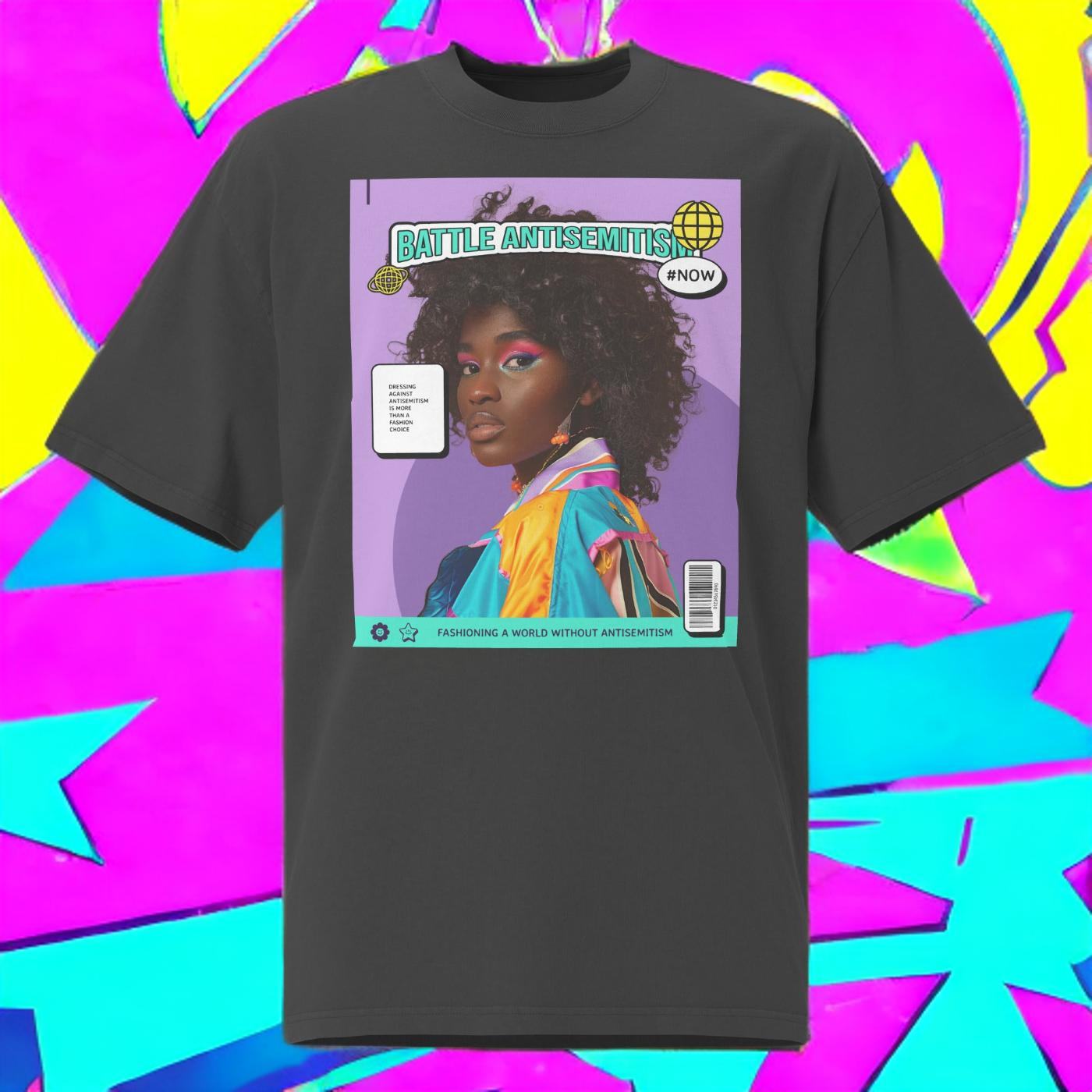 80's Fashion Trend | Battle Antisemitism  | Unisex Oversized Faded T-Shirt