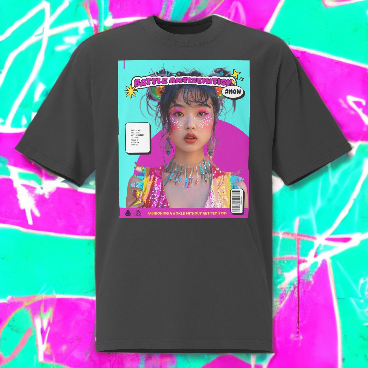 80's Fashion Trend | Battle Antisemitism  | Unisex Oversized Faded T-Shirt