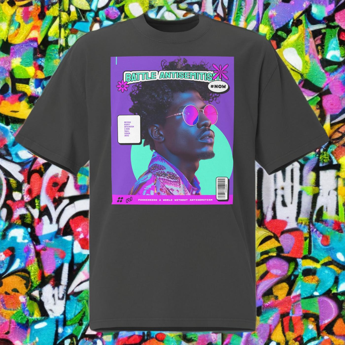 80's Fashion Trend | Battle Antisemitism  | Unisex Oversized Faded T-Shirt