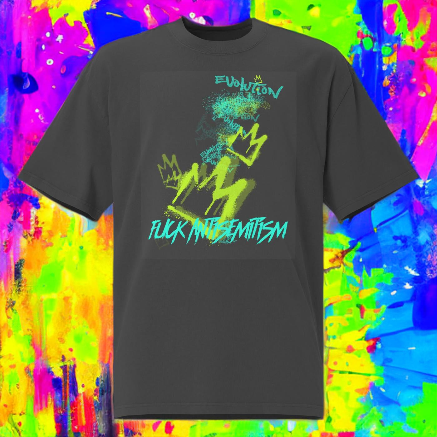 Fuck Antisemitism Graffiti | No Antisemitism | Unisex Oversized Faded T-Shirt