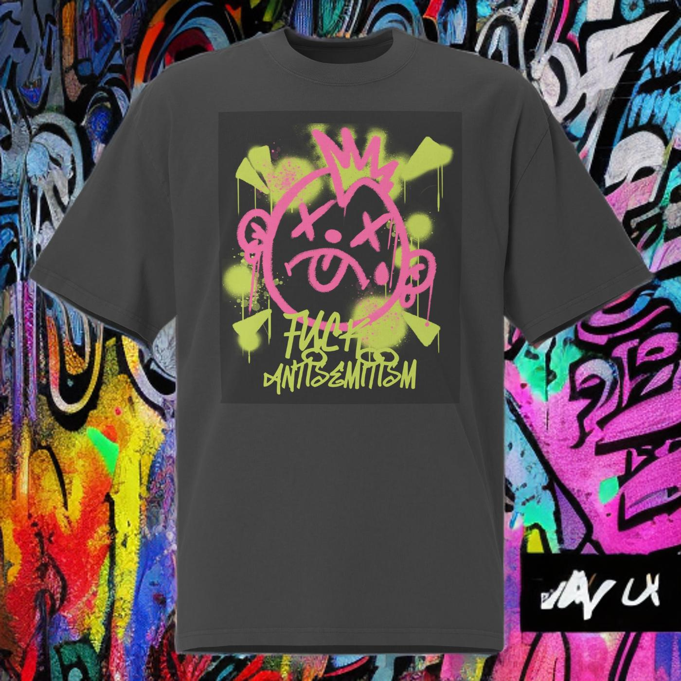 Fuck Antisemitism Graffiti | No Antisemitism | Unisex Oversized Faded T-Shirt