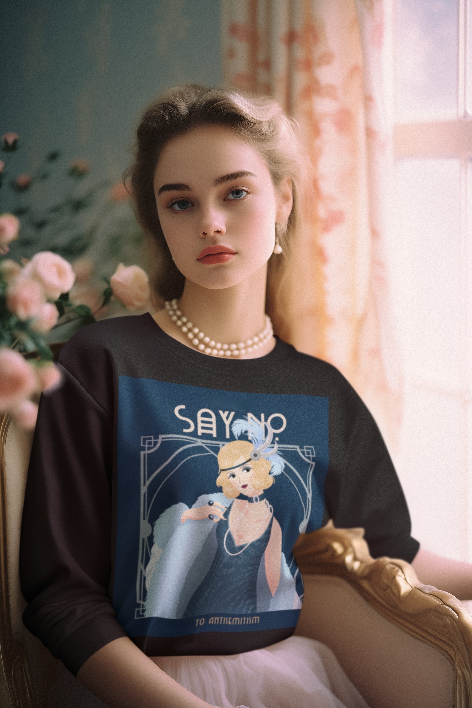 Art Deco Love Story | No Antisemitism | Unisex Sweatshirt Jouparty