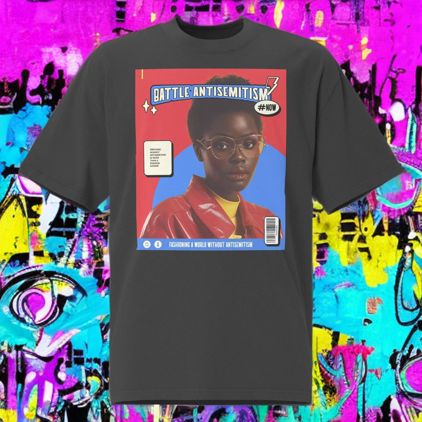 80's Fashion Trend | Battle Antisemitism  | Unisex Oversized Faded T-Shirt