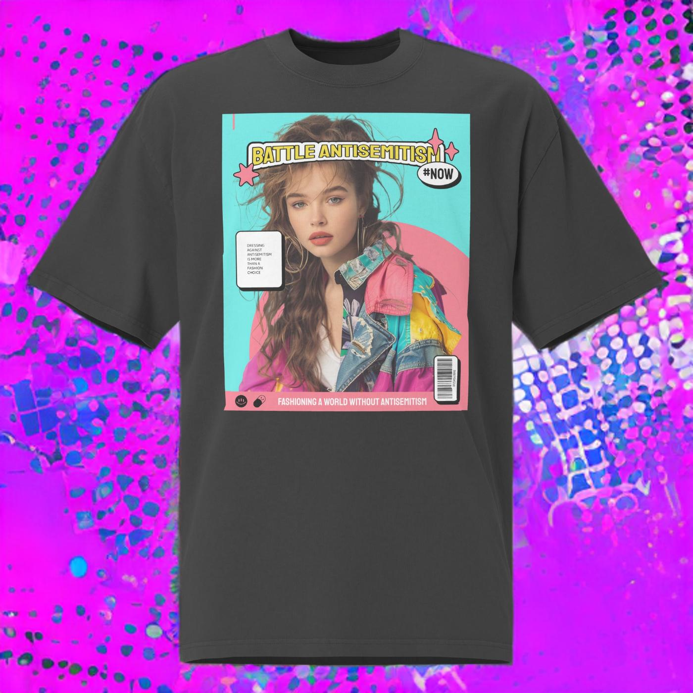 80's Fashion Trend | Battle Antisemitism  | Unisex Oversized Faded T-Shirt