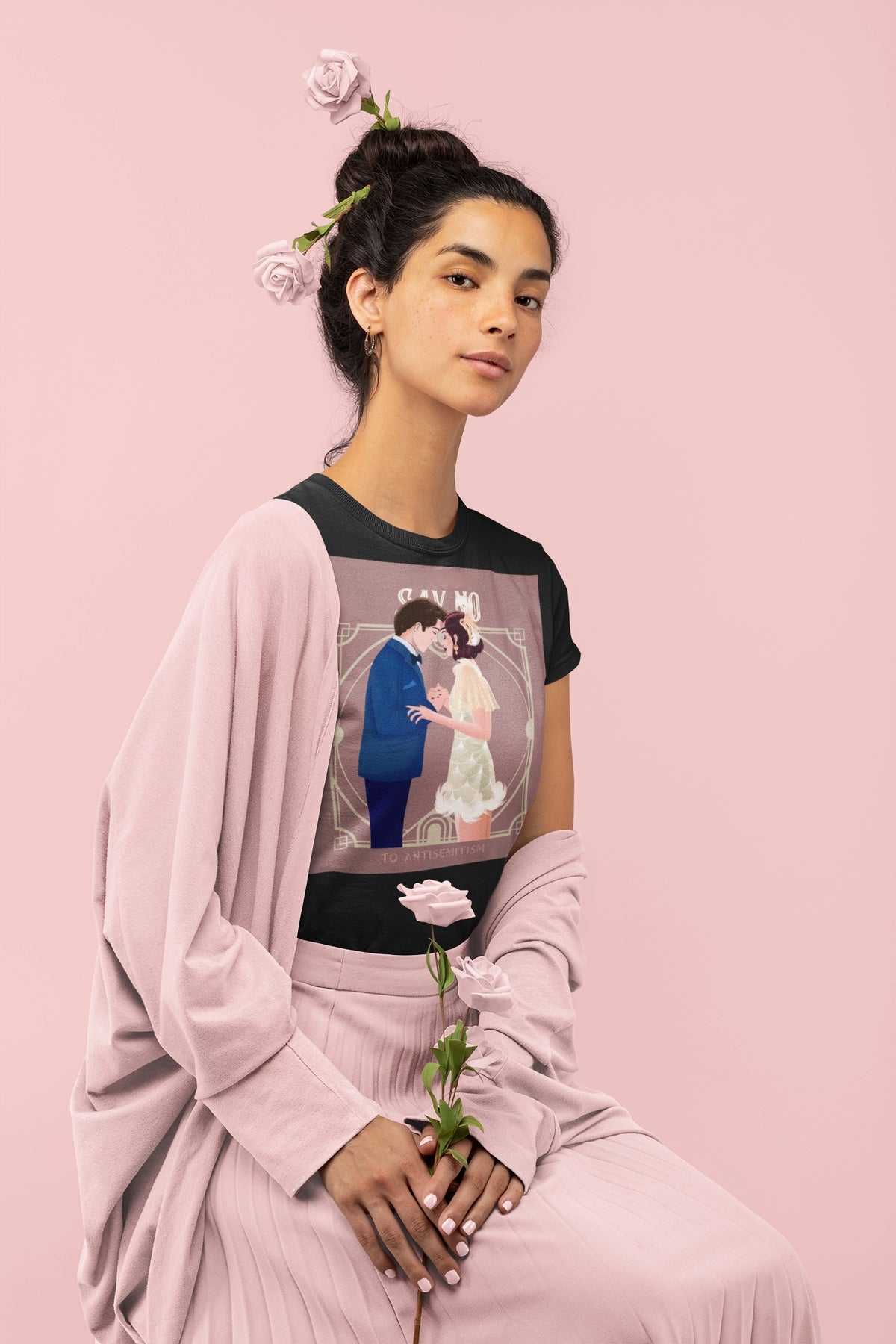 Art Deco Love Story | No Antisemitism | Unisex T-Shirt Jouparty