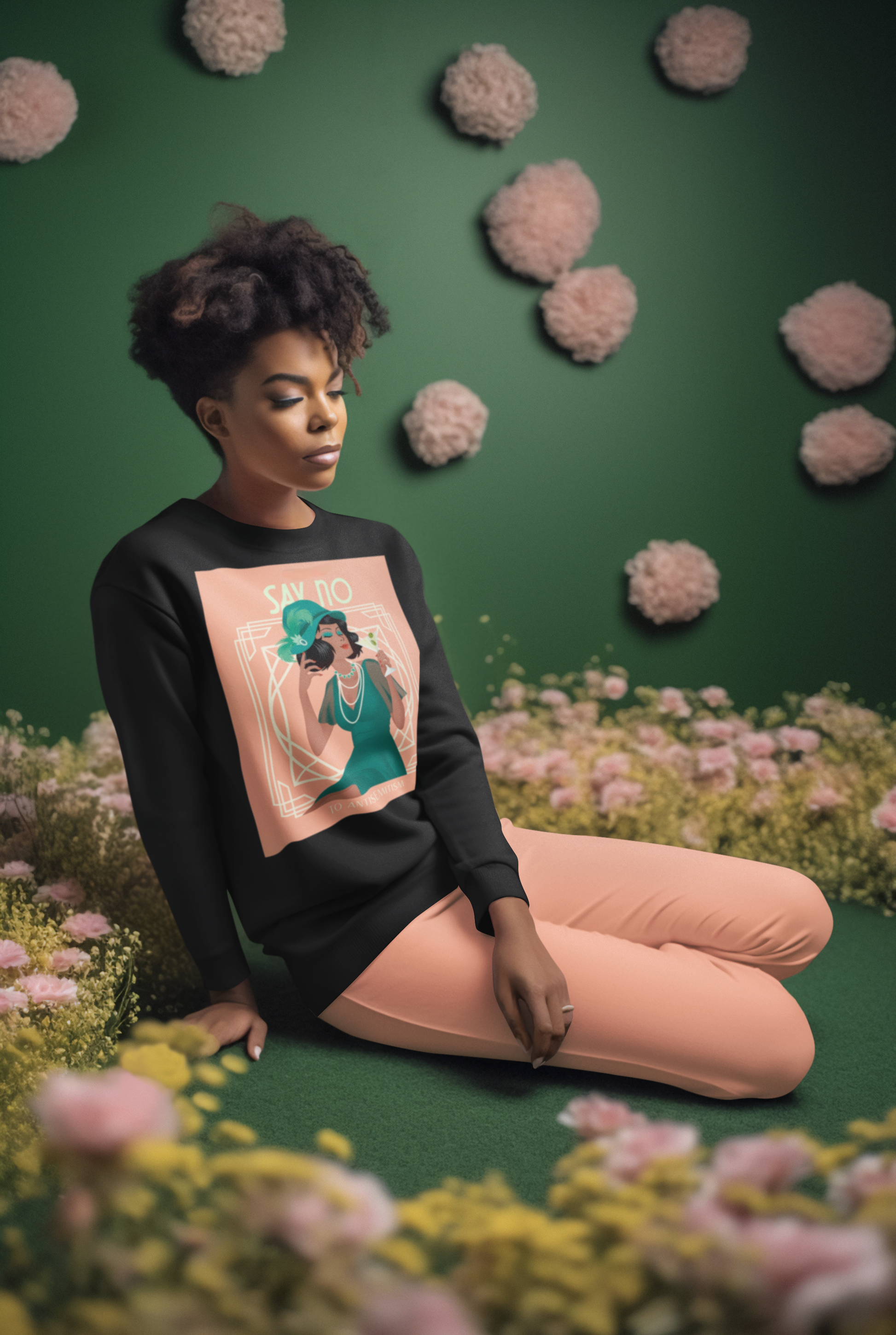 Art Deco Love Story | No Antisemitism | Unisex Sweatshirt Jouparty