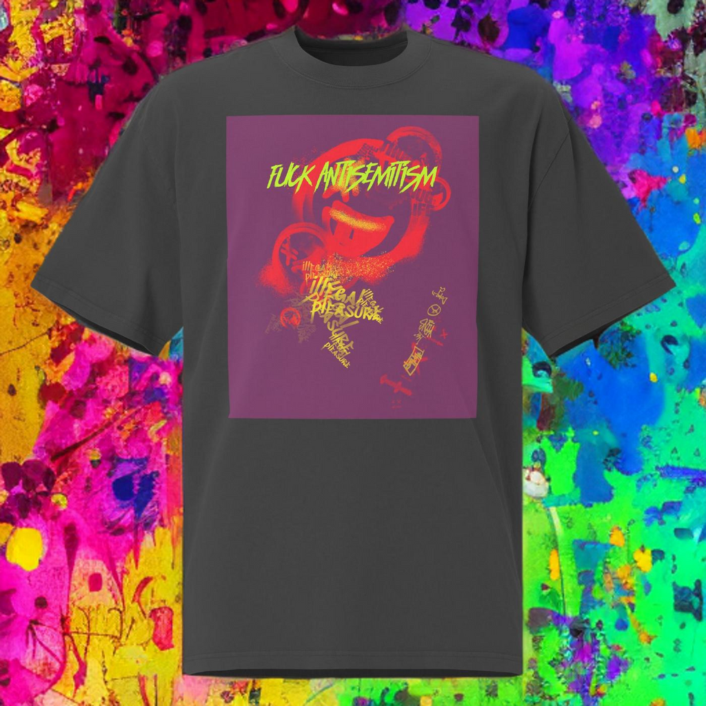 Fuck Antisemitism Graffiti | No Antisemitism | Unisex Oversized Faded T-Shirt