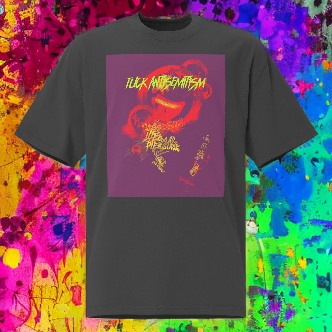 Fuck Antisemitism Graffiti | No Antisemitism | Unisex Oversized Faded T-Shirt