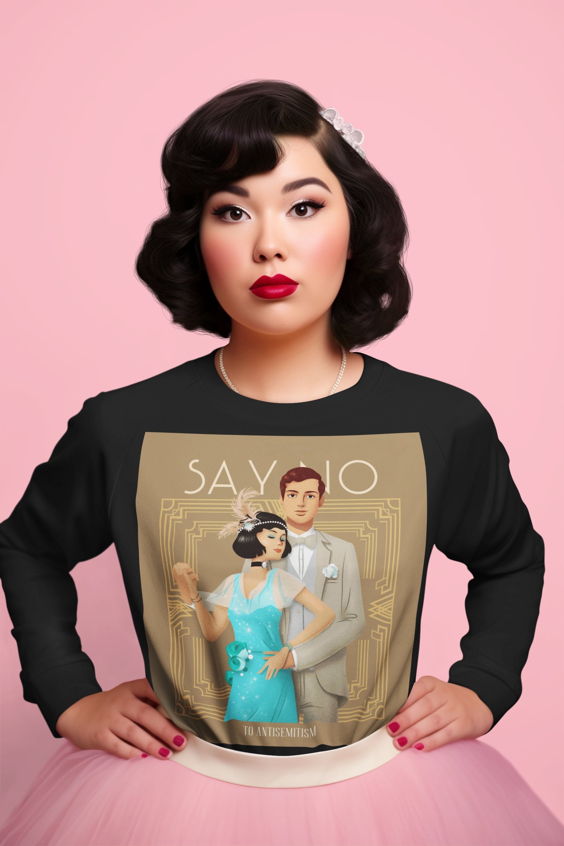 Art Deco Love Story | No Antisemitism | Unisex Sweatshirt Jouparty