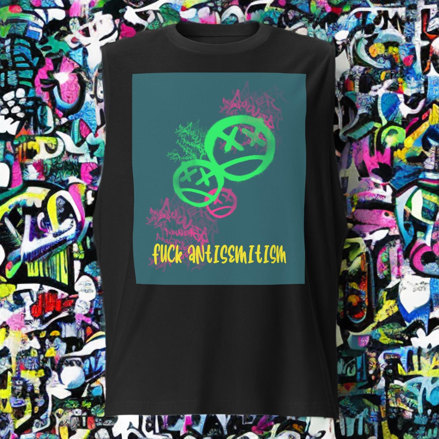 Fuck Antisemitism Graffiti | Unisex  Muscle Tank Top Jouparty