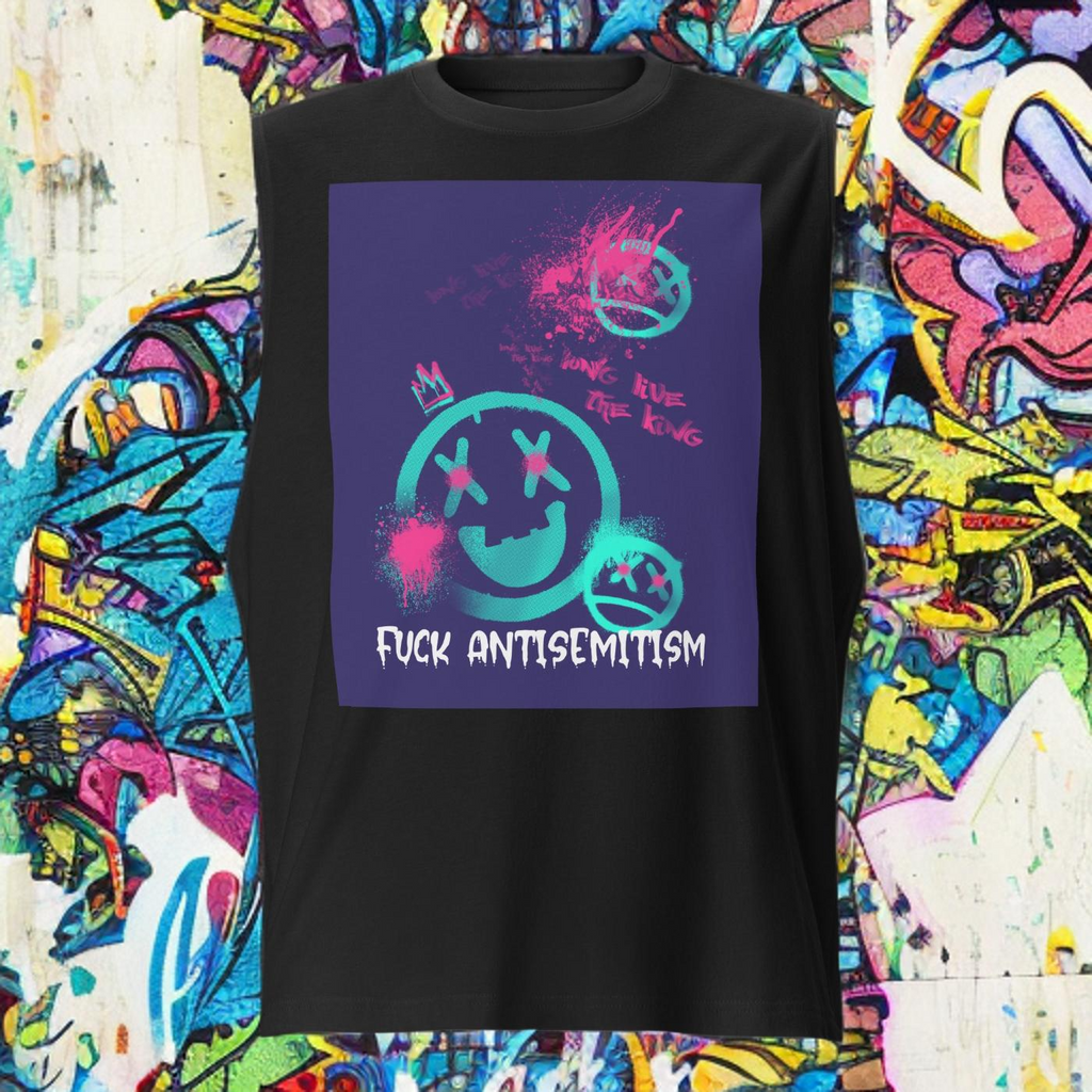 Fuck Antisemitism Graffiti | Unisex  Muscle Tank Top Jouparty