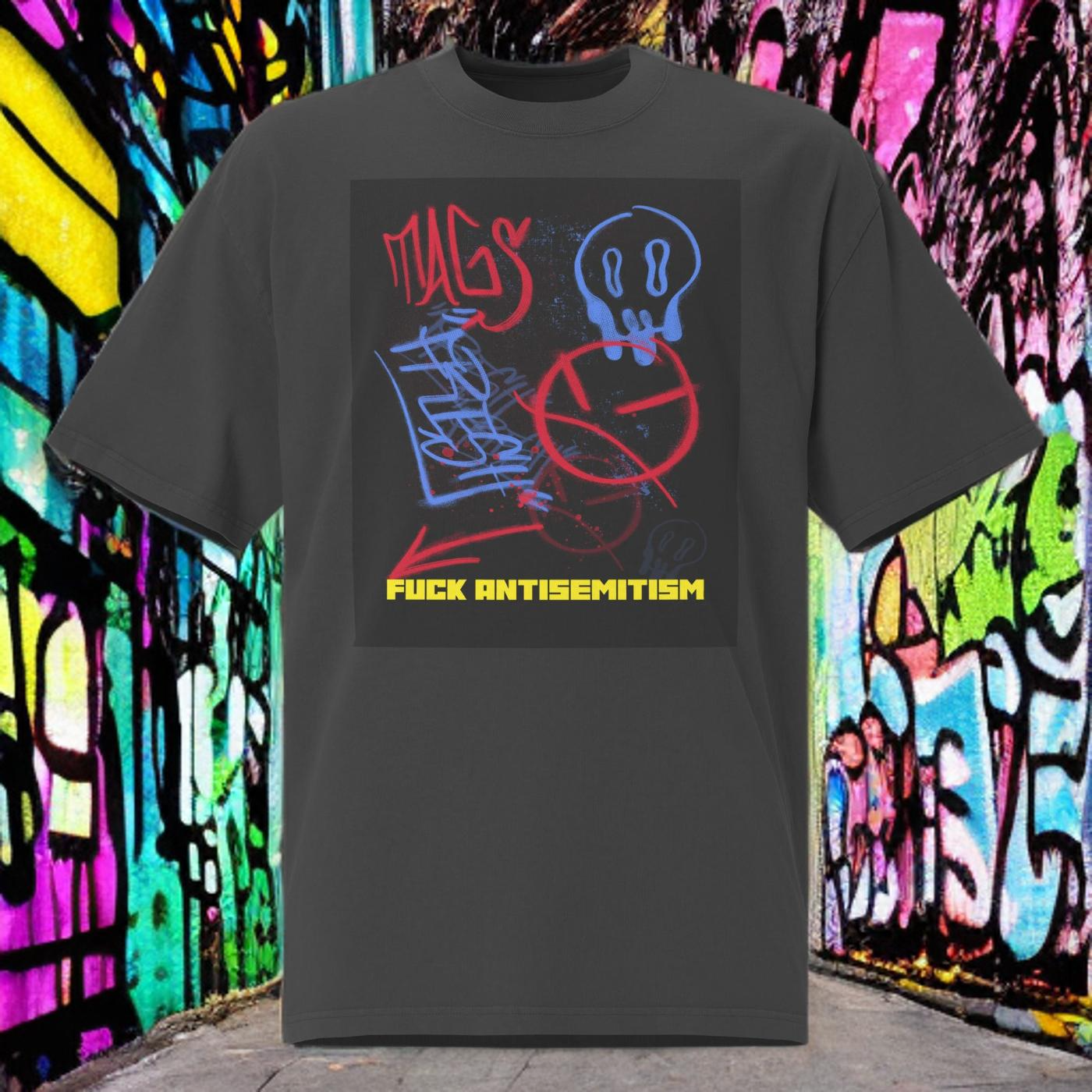 Fuck Antisemitism Graffiti | No Antisemitism | Unisex Oversized Faded T-Shirt
