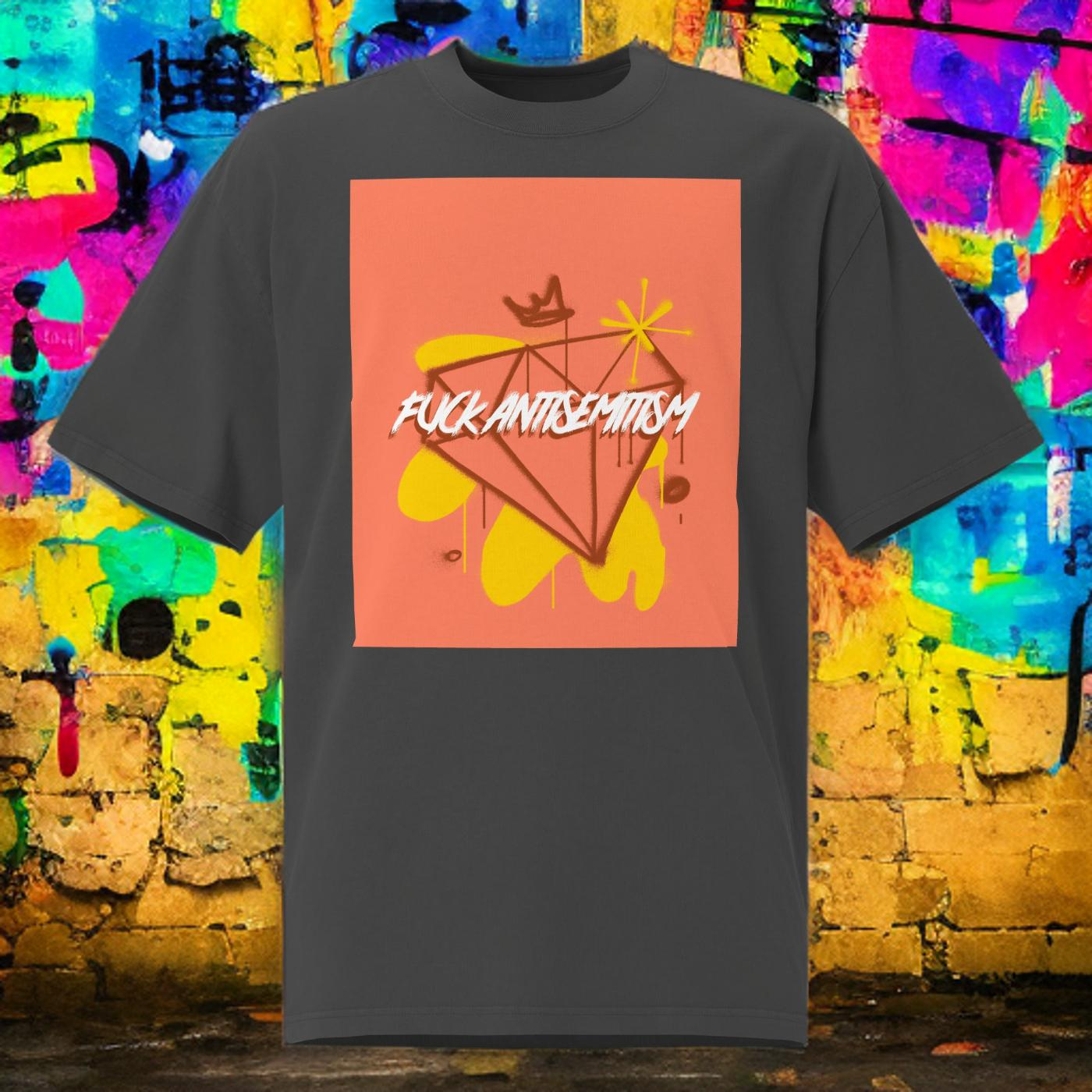 Fuck Antisemitism Graffiti | No Antisemitism | Unisex Oversized Faded T-Shirt