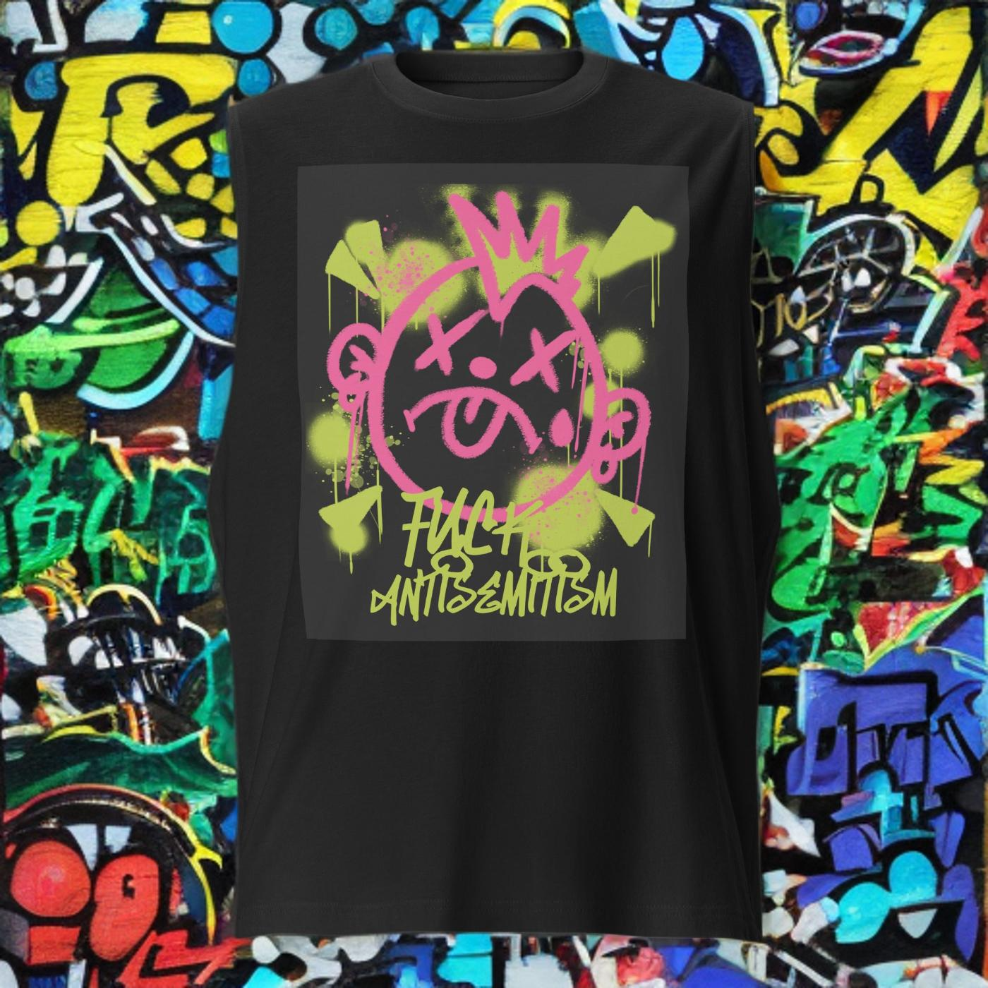 Fuck Antisemitism Graffiti | Unisex  Muscle Tank Top Jouparty