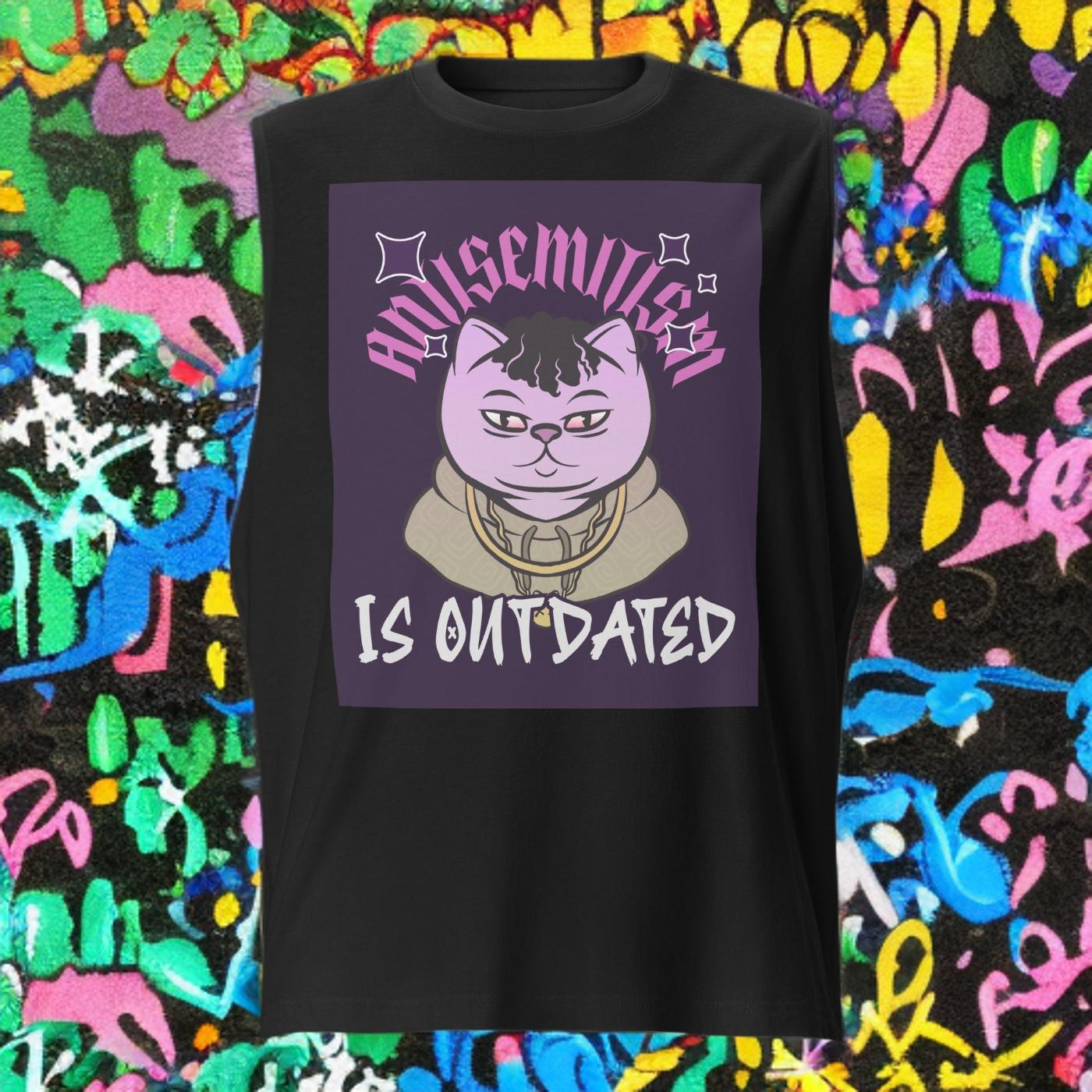 Cool Cat | Antisemitism Is Outdated | Unisex Muscle Tank Top