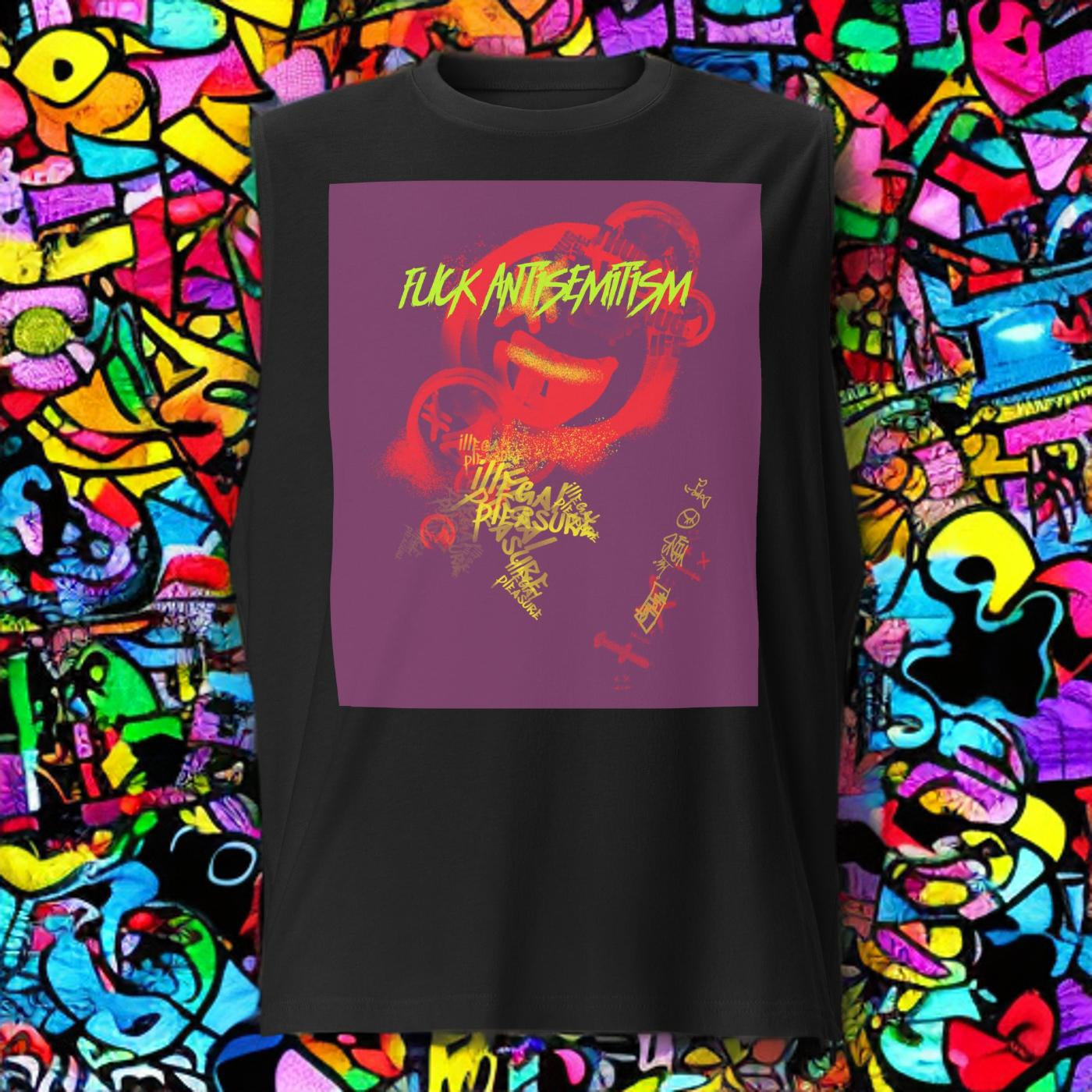 Fuck Antisemitism Graffiti | Unisex  Muscle Tank Top Jouparty