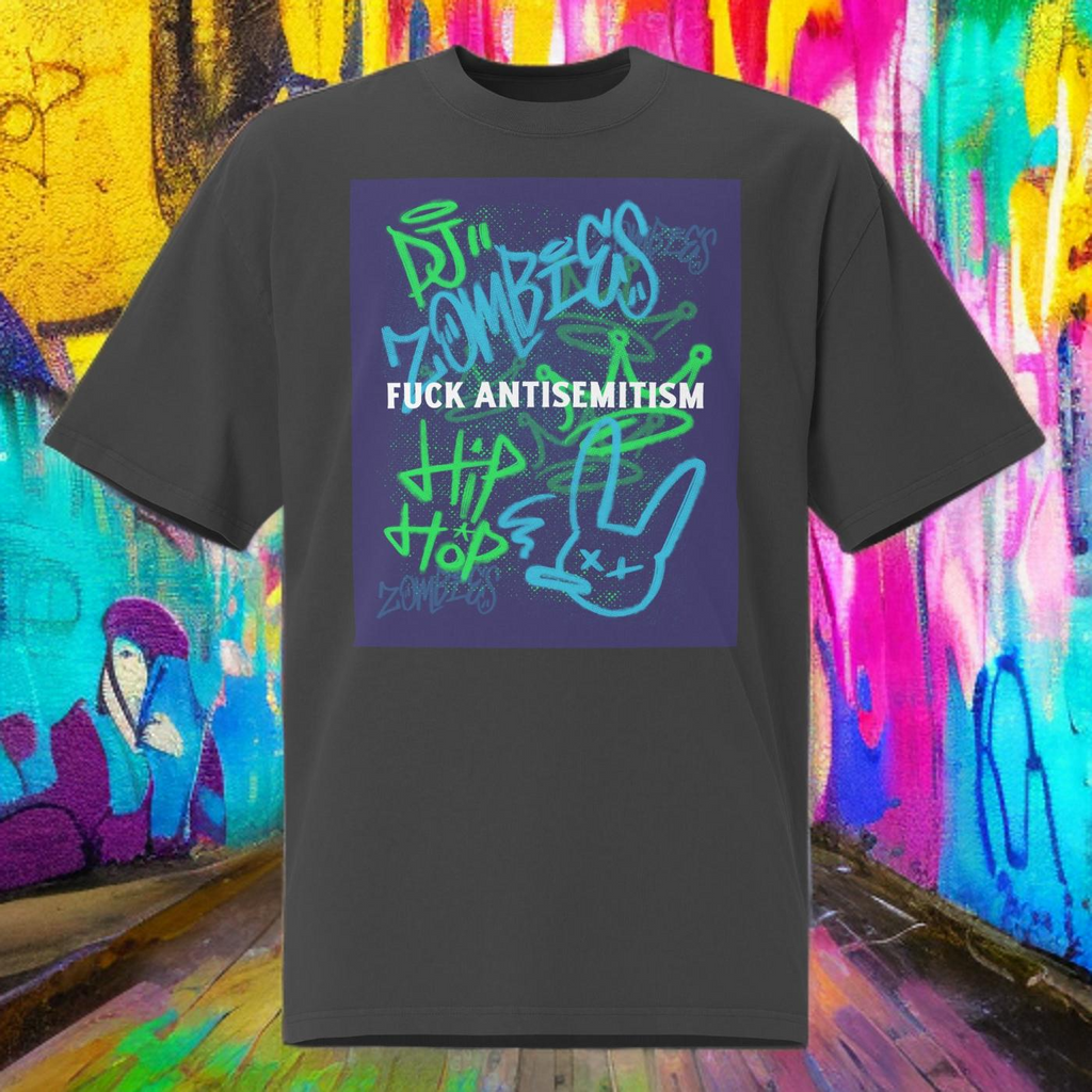 Fuck Antisemitism Graffiti | No Antisemitism | Unisex Oversized Faded T-Shirt
