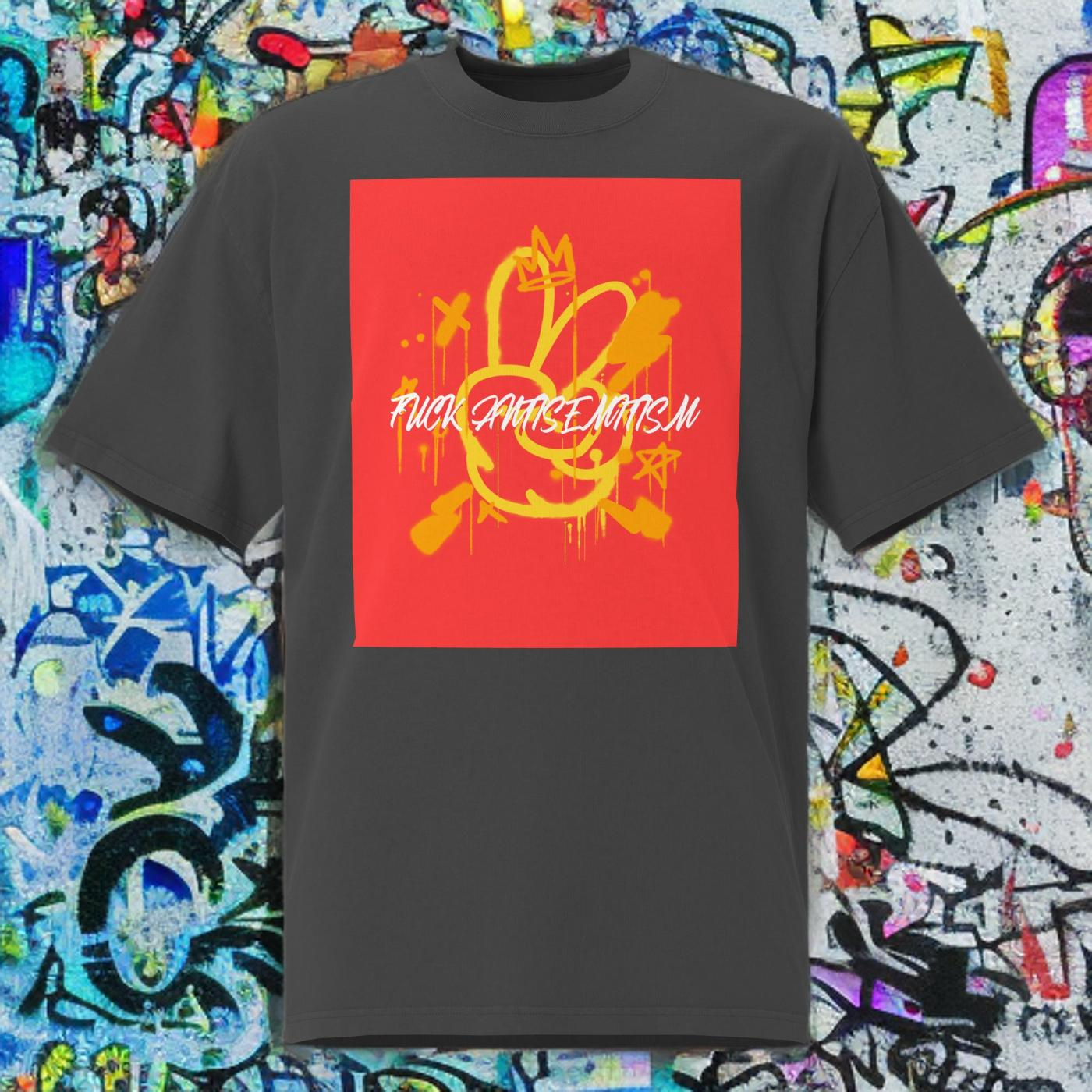 Fuck Antisemitism Graffiti | No Antisemitism | Unisex Oversized Faded T-Shirt