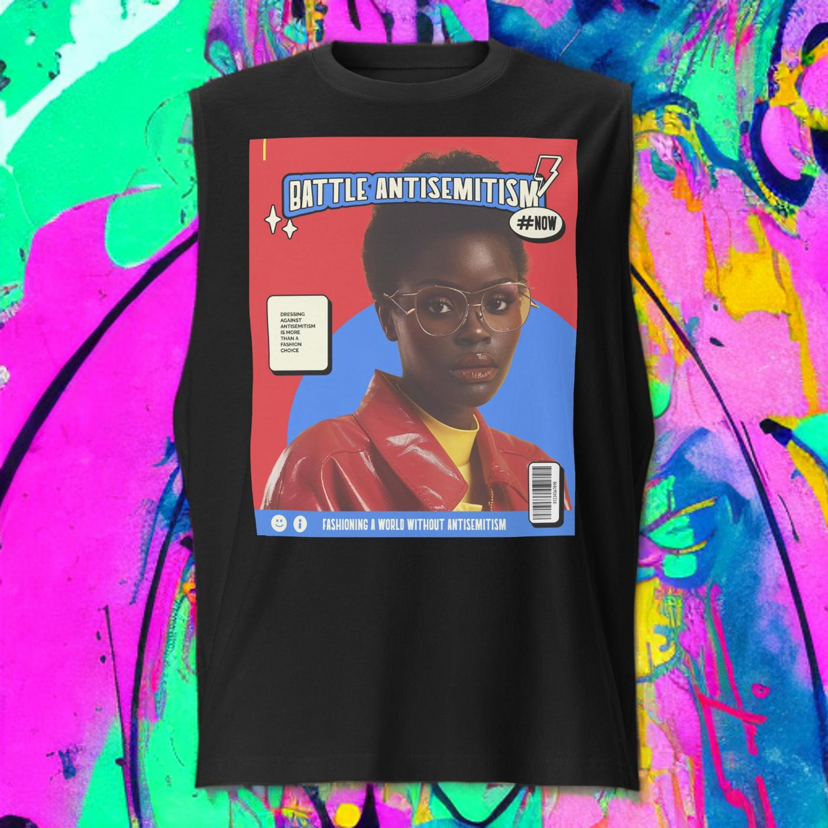 80's Fashion Trend | Battle Antisemitism | Unisex Muscle Tank Top Jouparty
