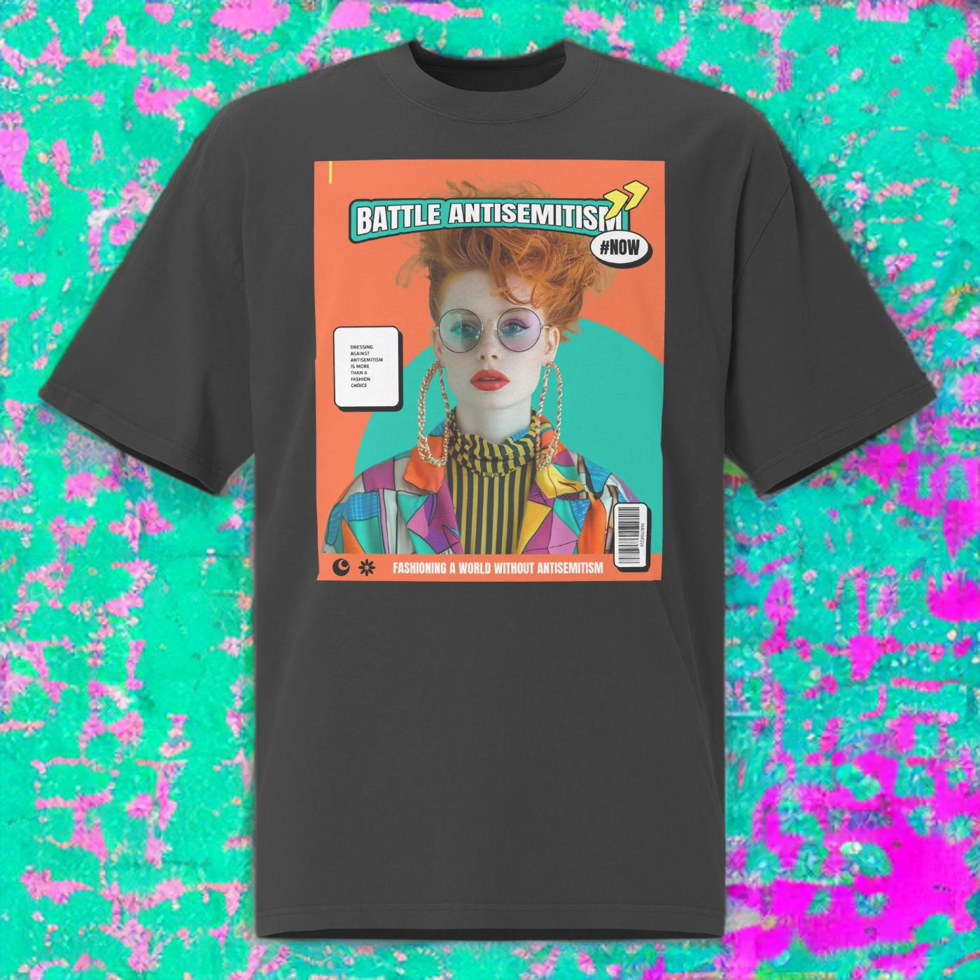 80's Fashion Trend | Battle Antisemitism  | Unisex Oversized Faded T-Shirt