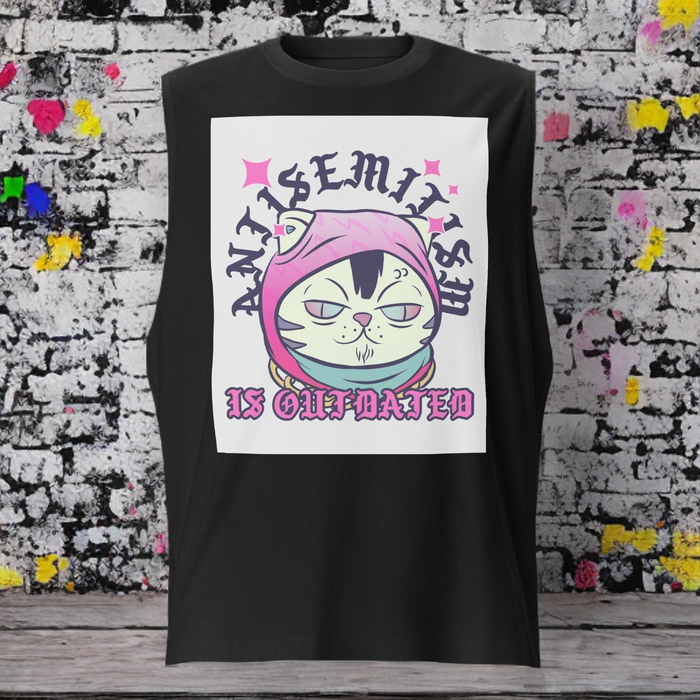 Cool Cat | Antisemitism Is Outdated | Unisex Muscle Tank Top