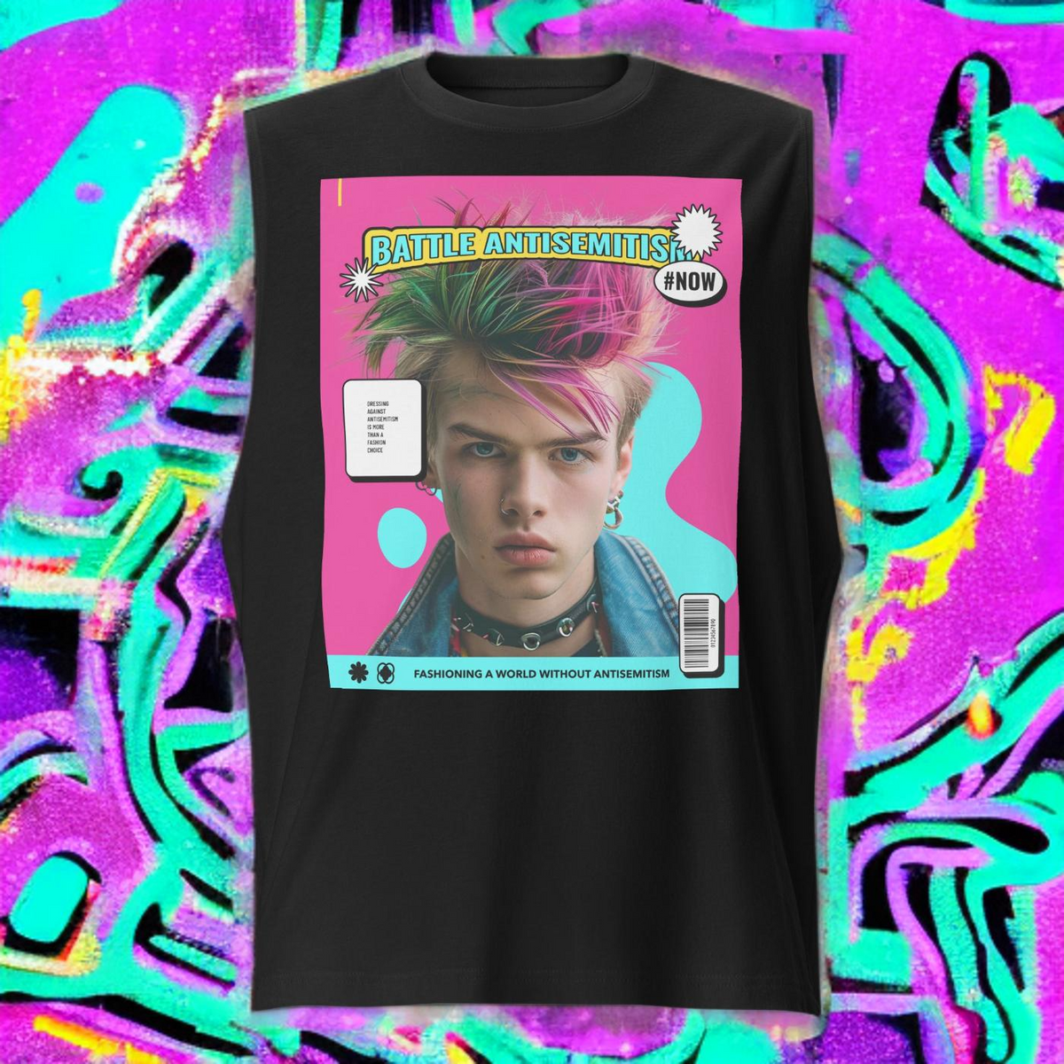 80's Fashion Trend | Battle Antisemitism | Unisex Muscle Tank Top Jouparty