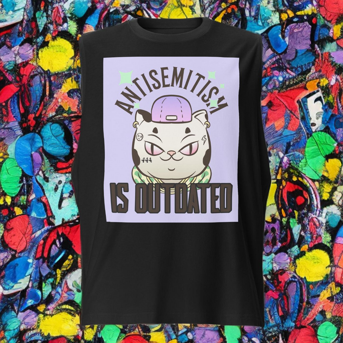 Cool Cat | Antisemitism Is Outdated | Unisex Muscle Tank Top Jouparty
