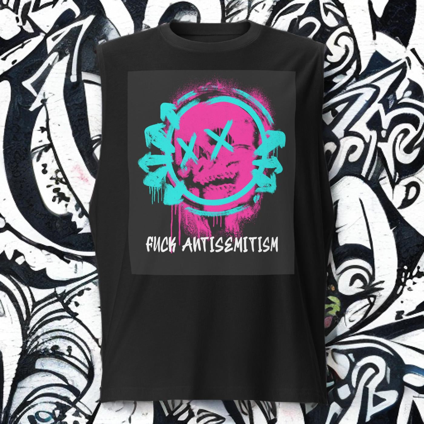 Fuck Antisemitism Graffiti | Unisex  Muscle Tank Top Jouparty