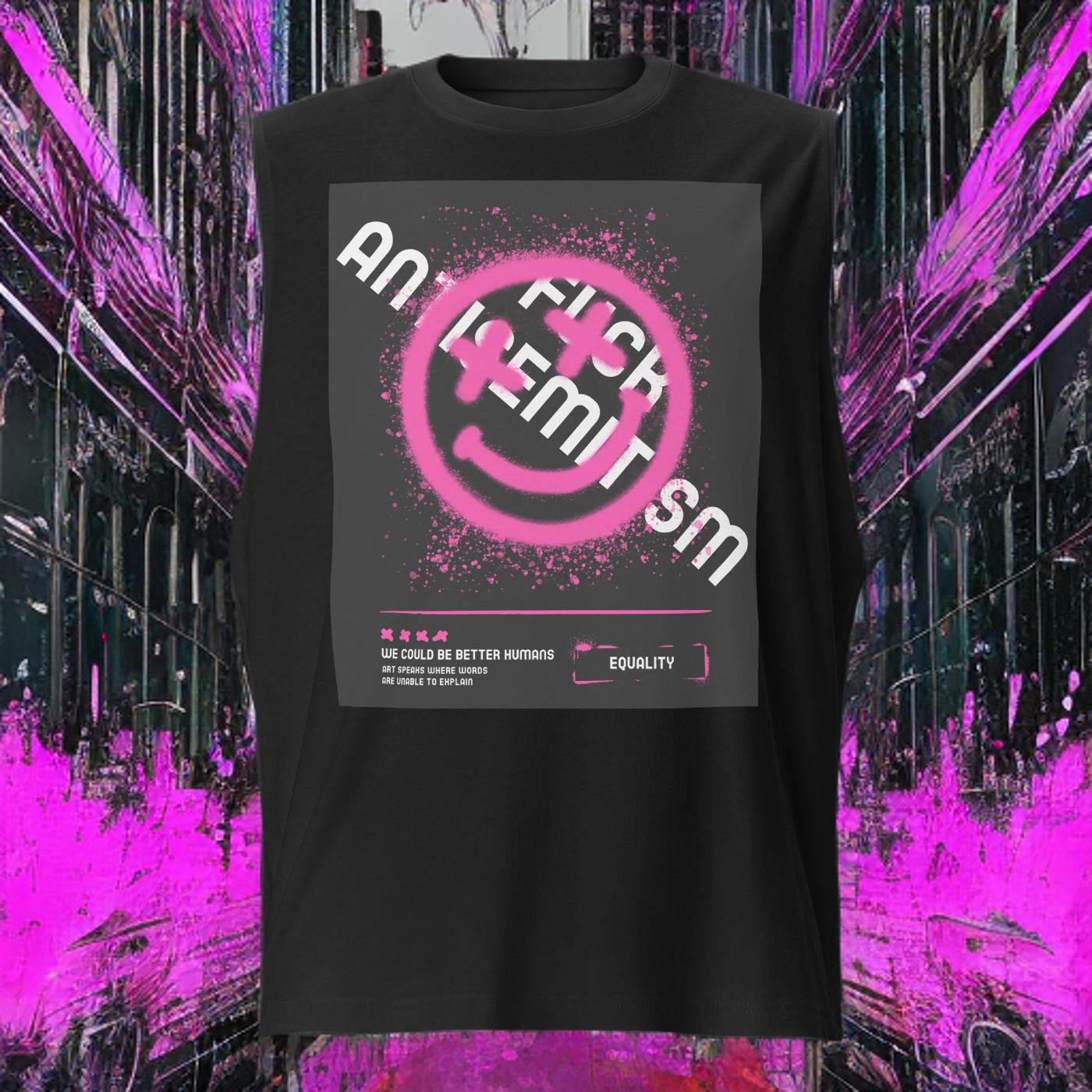 Fuck Antisemitism Graffiti | Unisex  Muscle Tank Top
