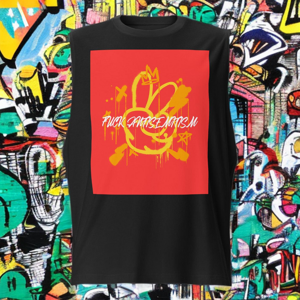 Fuck Antisemitism Graffiti | Unisex  Muscle Tank Top Jouparty