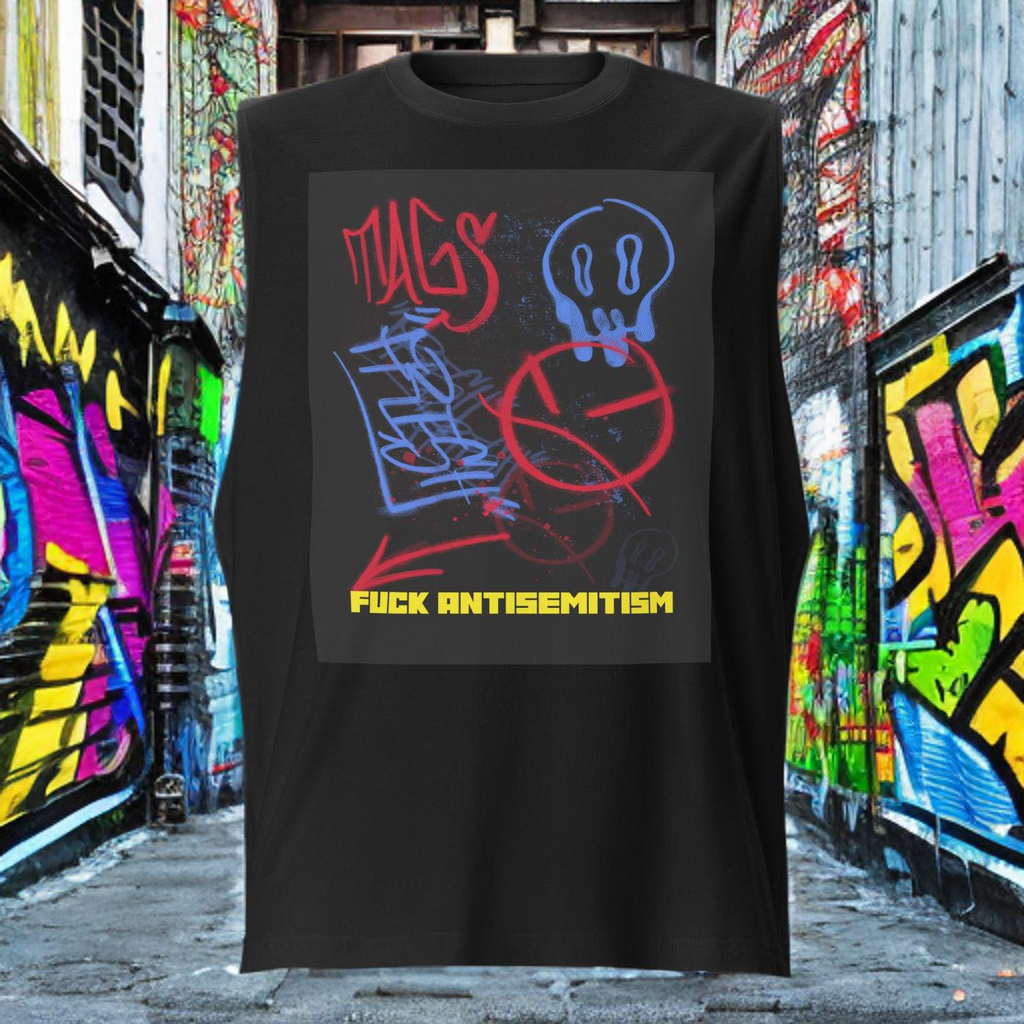 Fuck Antisemitism Graffiti | Unisex  Muscle Tank Top Jouparty