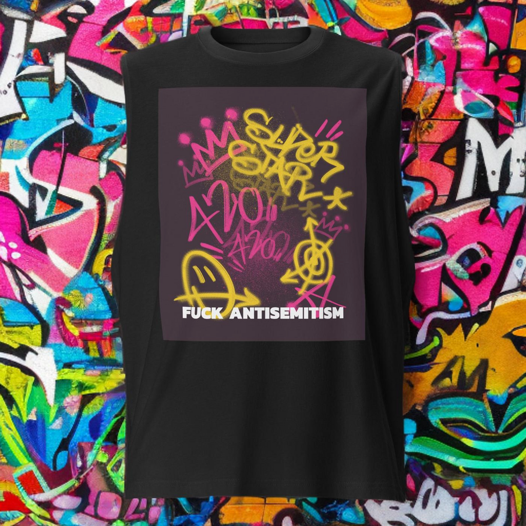 Fuck Antisemitism Graffiti | Unisex  Muscle Tank Top Jouparty