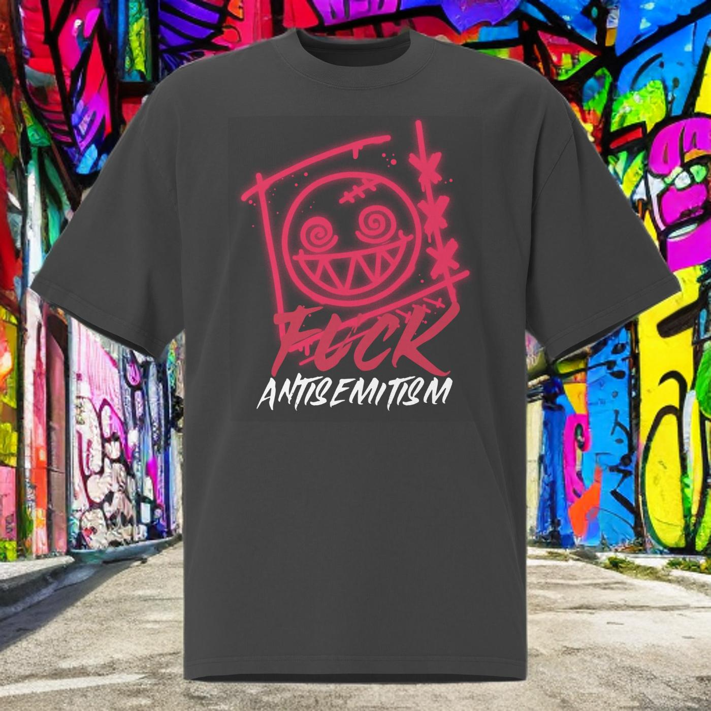 Fuck Antisemitism Graffiti | No Antisemitism | Unisex Oversized Faded T-Shirt