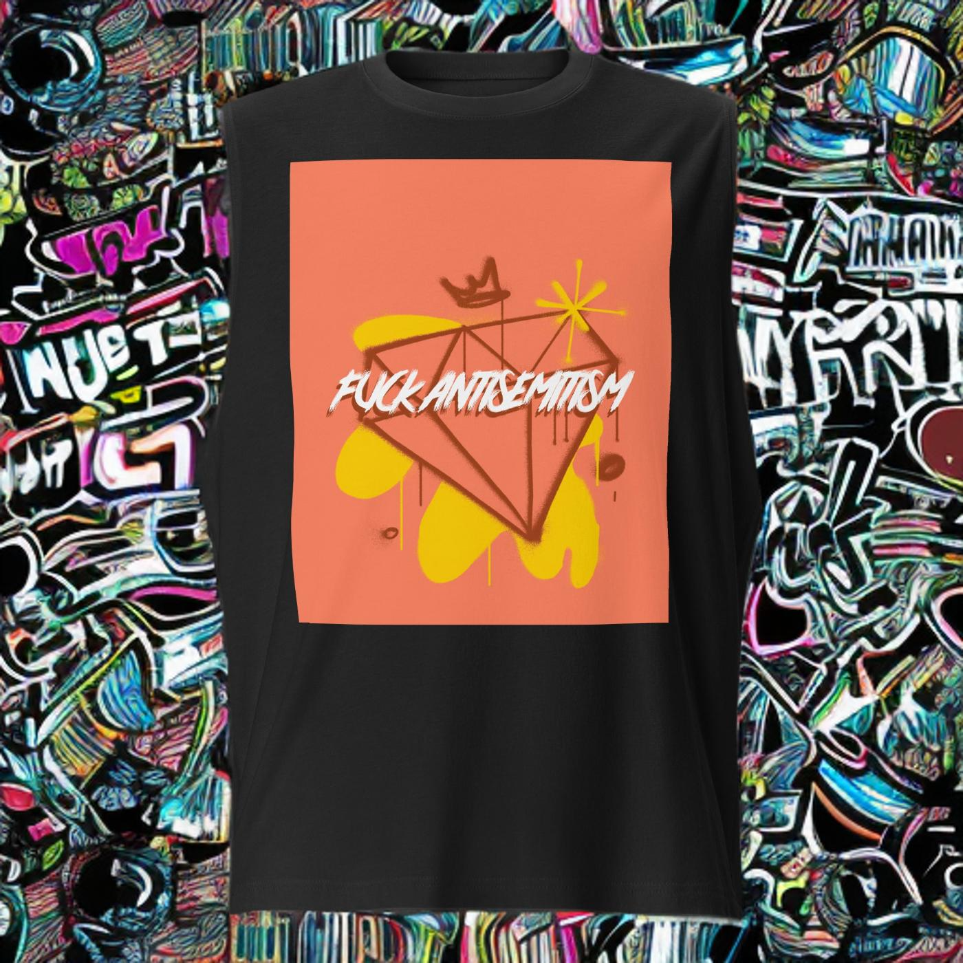 Fuck Antisemitism Graffiti | Unisex  Muscle Tank Top Jouparty