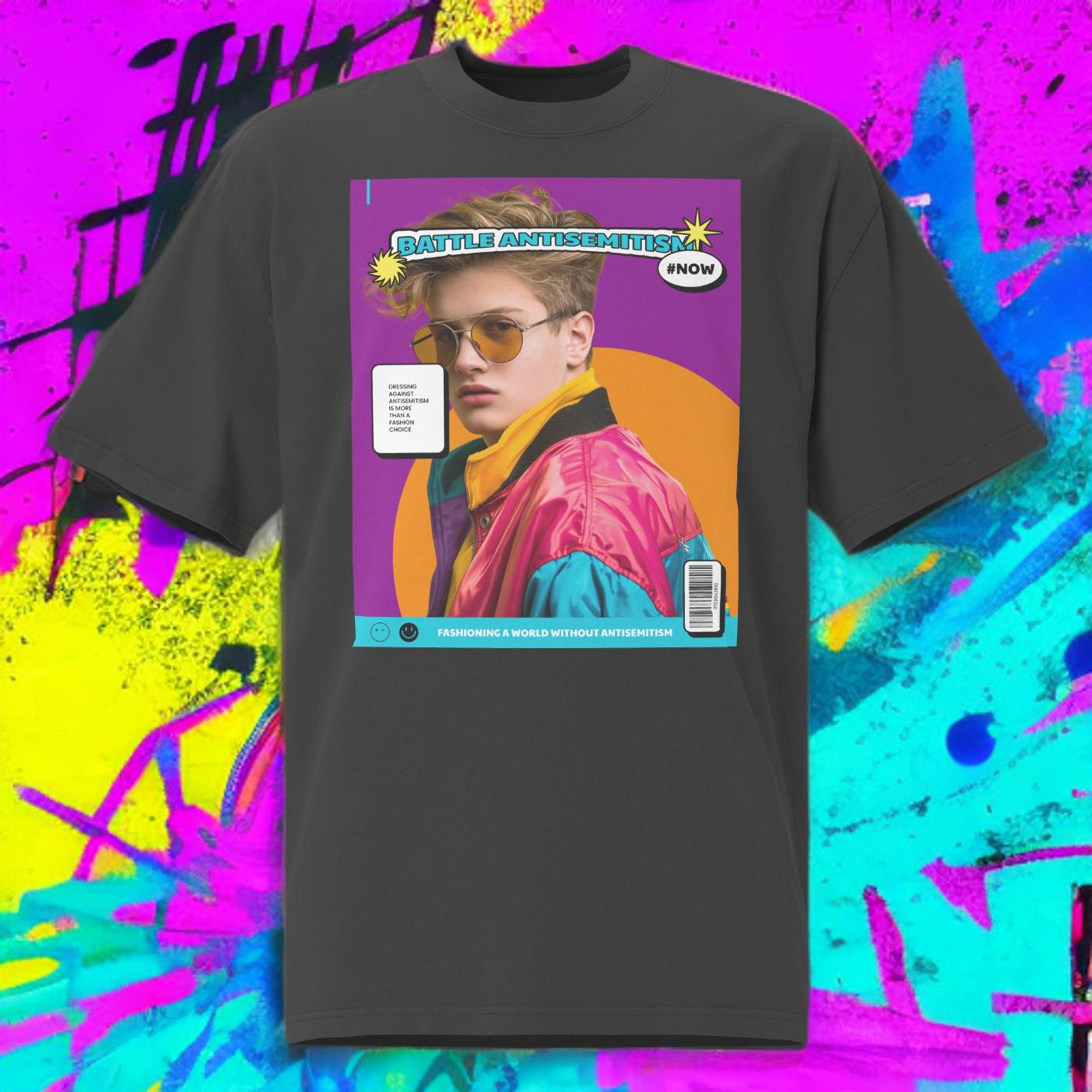 80's Fashion Trend | Battle Antisemitism  | Unisex Oversized Faded T-Shirt