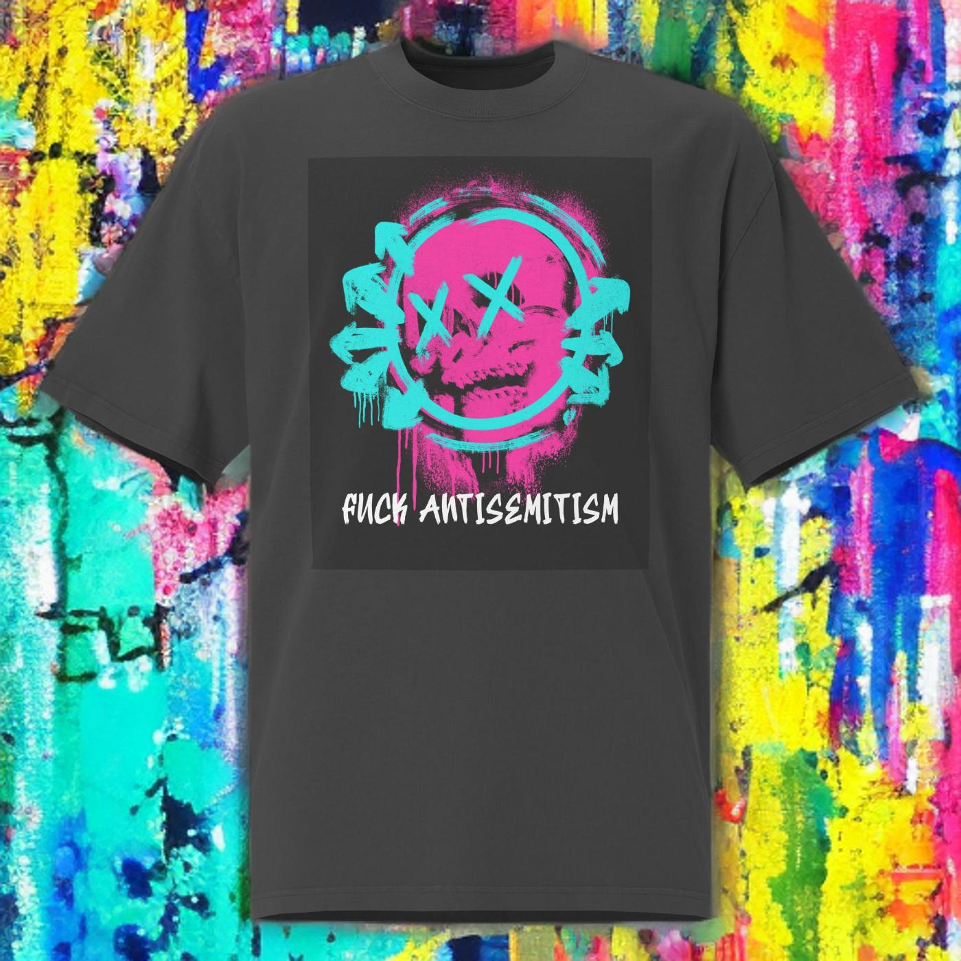 Fuck Antisemitism Graffiti | No Antisemitism | Unisex Oversized Faded T-Shirt