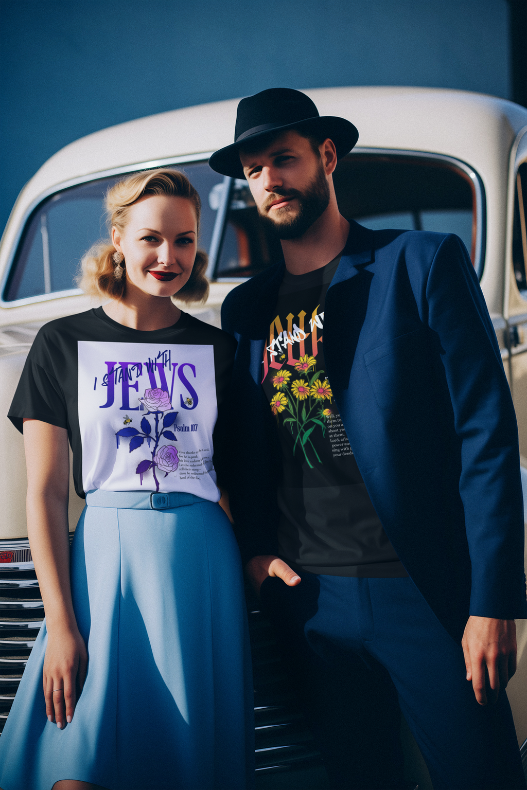 I Stand With Jews | Flower Christian Bible Verse | Unisex T-Shirt