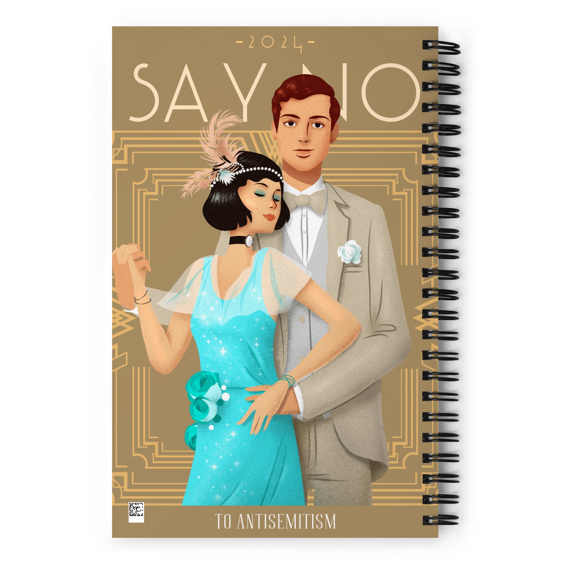 Art Deco Love Story | No Antisemitism | Spiral Notebook